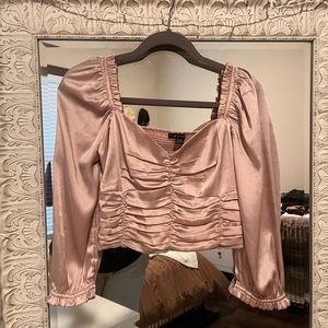 Satin cropped blouse
